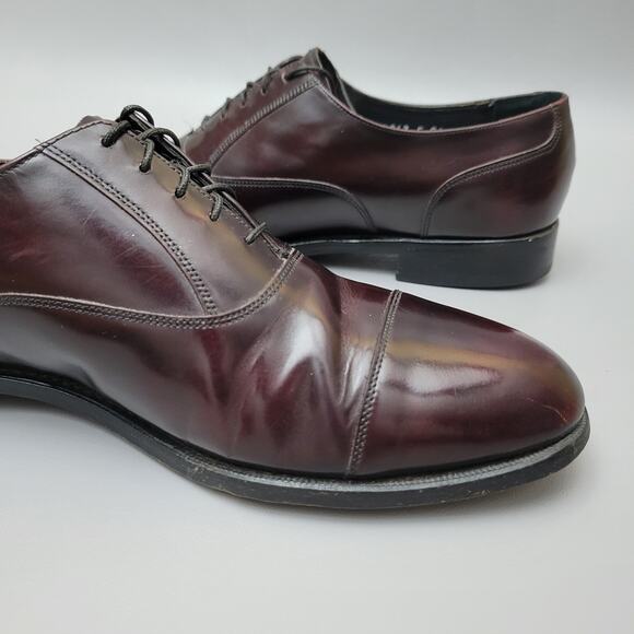 Florsheim Shoes Men's Size 10 D Cap Toe Lace Up Oxford Brown Burgundy Leather - Picture 6 of 15